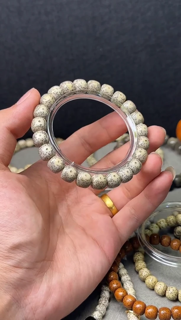 星月菩提手串003 糯冰 月留白10*9