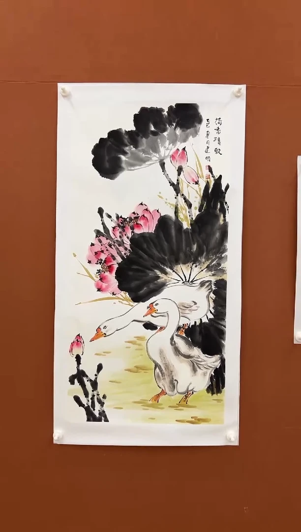 国画童建明三尺整张花鸟