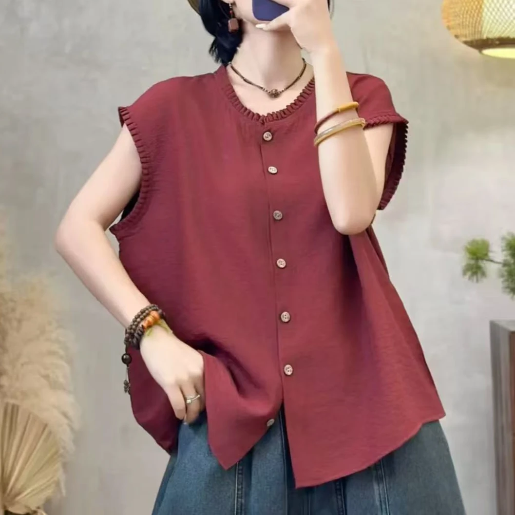 10581新款夏季优雅减龄宽松文艺衬衫QZ