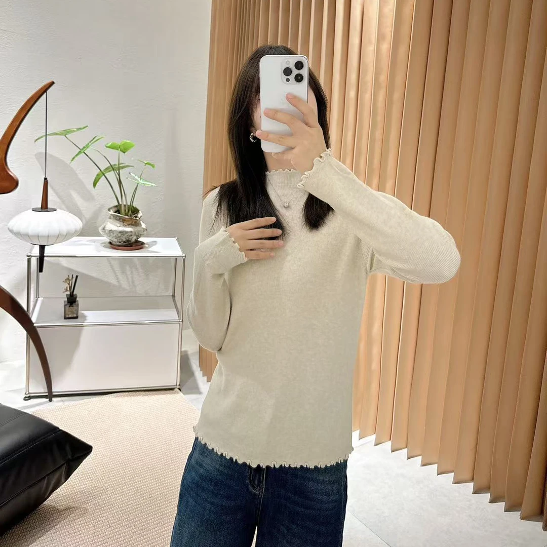 【褚培培自制】CHUPEIPEI/秋冬加厚保暖纯色打底气质少女风百搭t恤