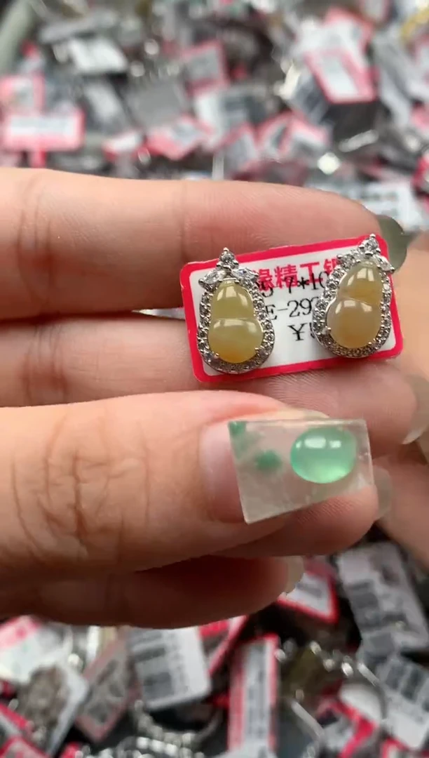 银S925镶嵌戒指翡翠天然A货缅甸翡翠