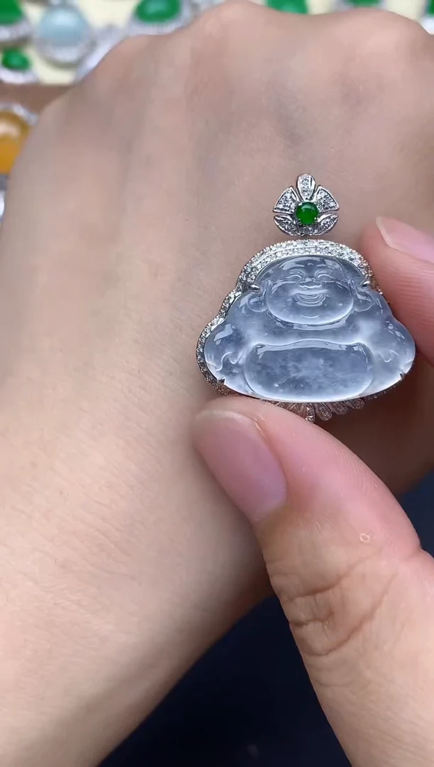 颈饰18K金镶嵌翡翠467-中国好珍宝