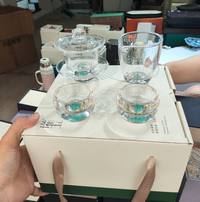 灌玉绿松石三才盖碗套组  1635