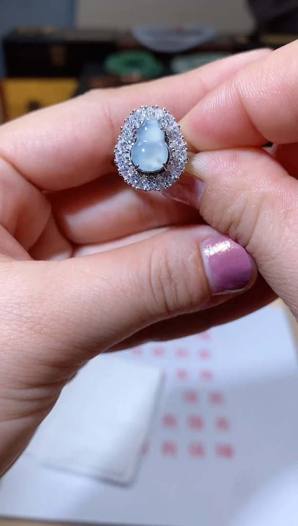 【闪购商品】翡翠戒指合金天然A货翡翠