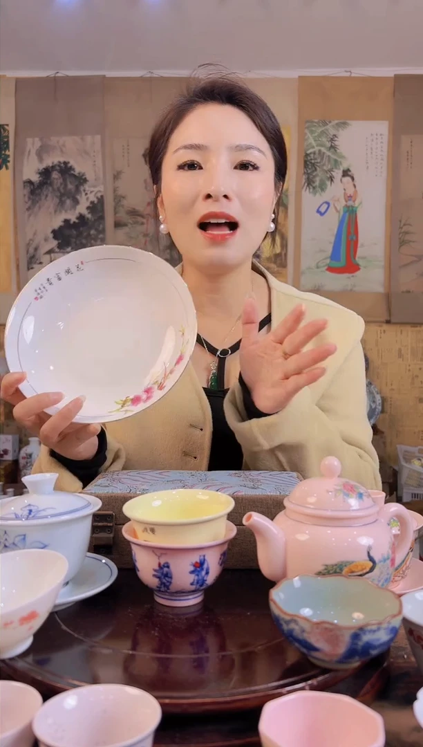 摆件瓷景德镇高端盘子