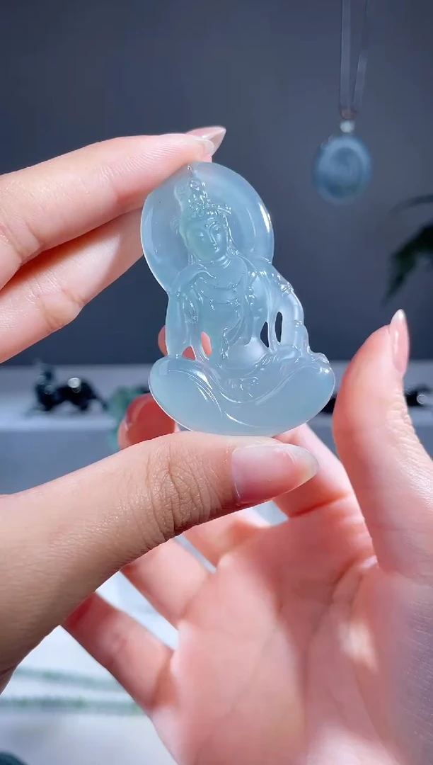 【闪购商品】翡翠颈饰未镶嵌天然A货翡翠水月观音