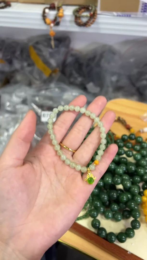 【闪购商品】和田玉手链未镶嵌和田玉财老爷设计小手链[0577]