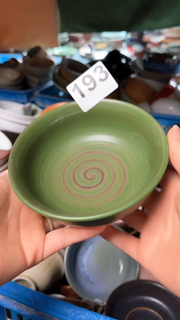 【闪购商品】碗193手刷竹叶绿汤碗