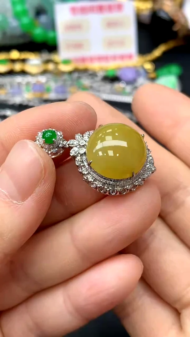 颈饰18K金镶嵌翡翠307-中国好珍宝