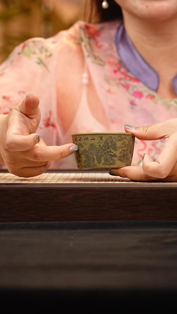 茶杯紫砂J溪山秋水紫砂杯