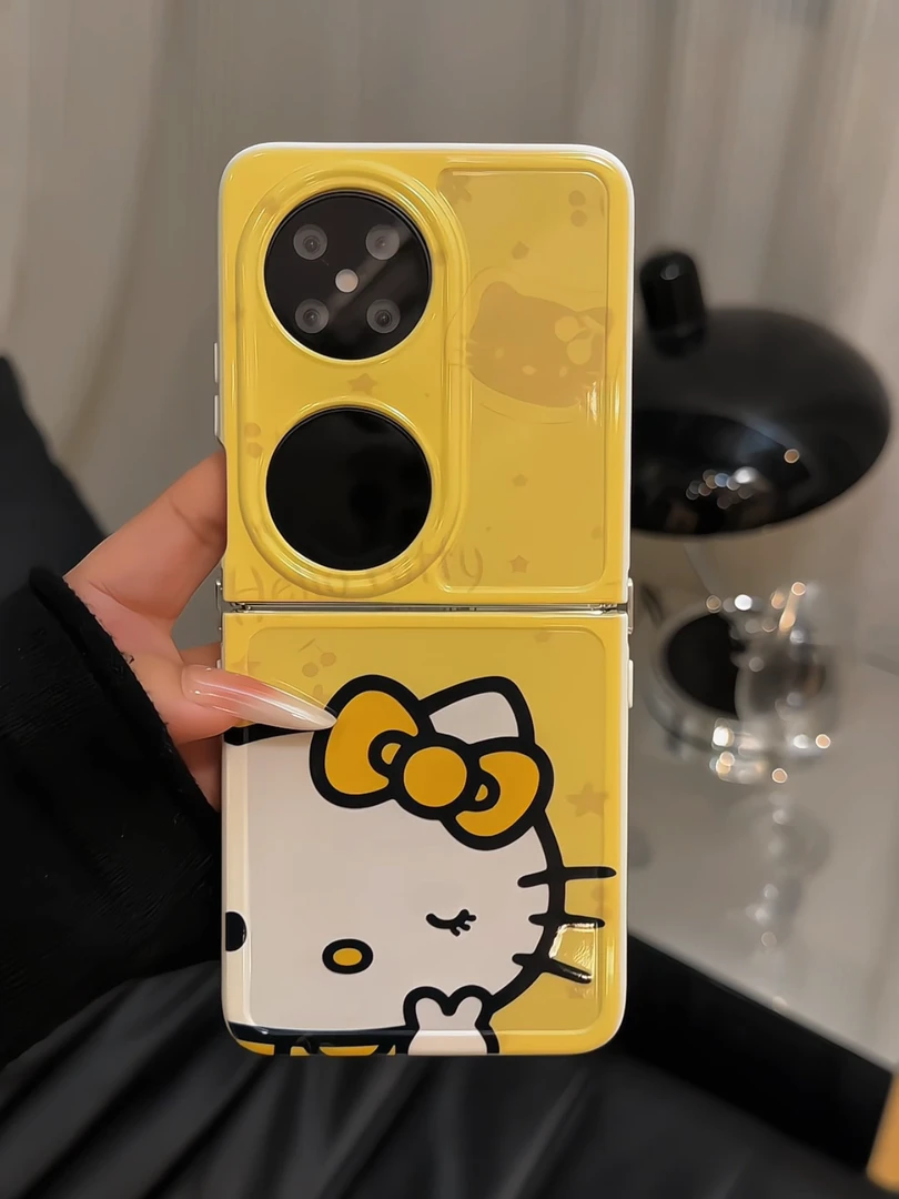 （华为pocket系列）适用华为pocket2手机壳p50折叠奶油防摔奶黄色kt