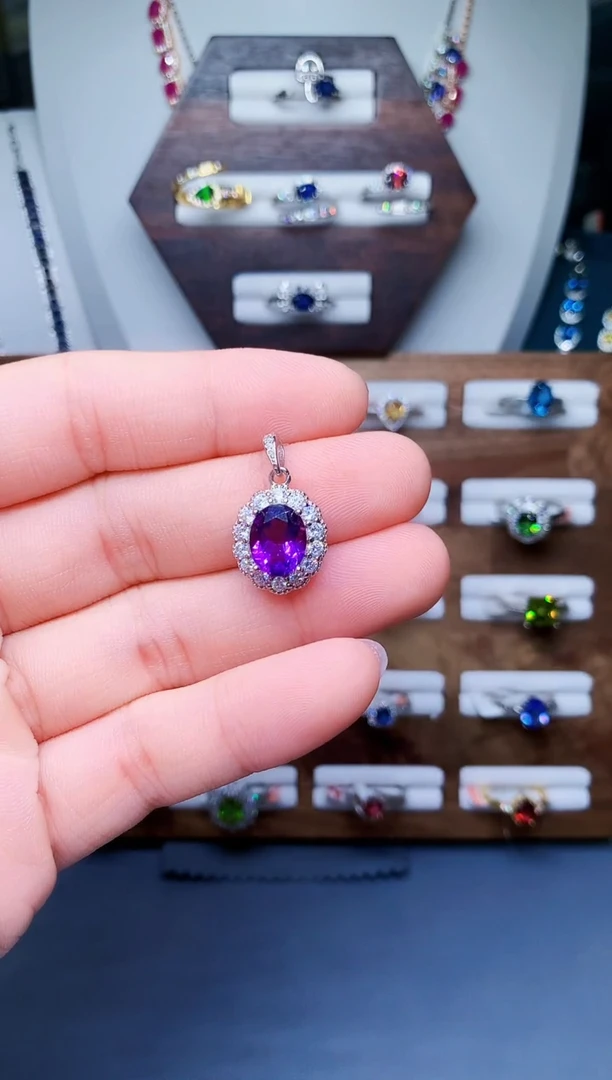 【闪购商品】紫晶颈饰银S925镶嵌1-66