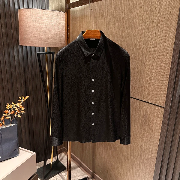 【甄选面料 轻奢真丝】2025秋季新款男士高品质桑蚕丝衬衣长袖衬衫