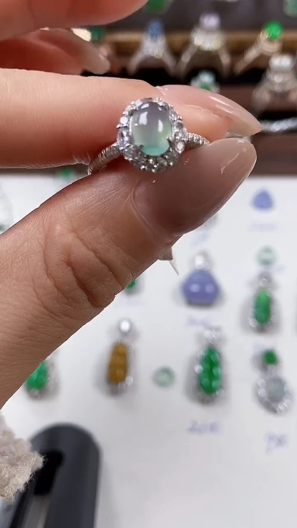 银S925镶嵌戒指翡翠3224