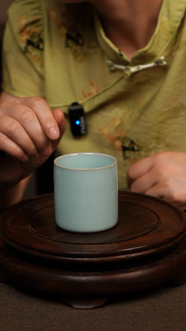 瓷片天青色直口杯 100ML微瑕不带礼盒