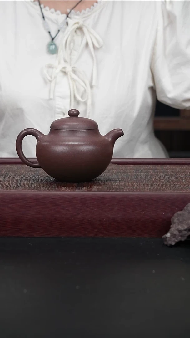茶壶紫砂yz桃花泥 柿圆220CC
