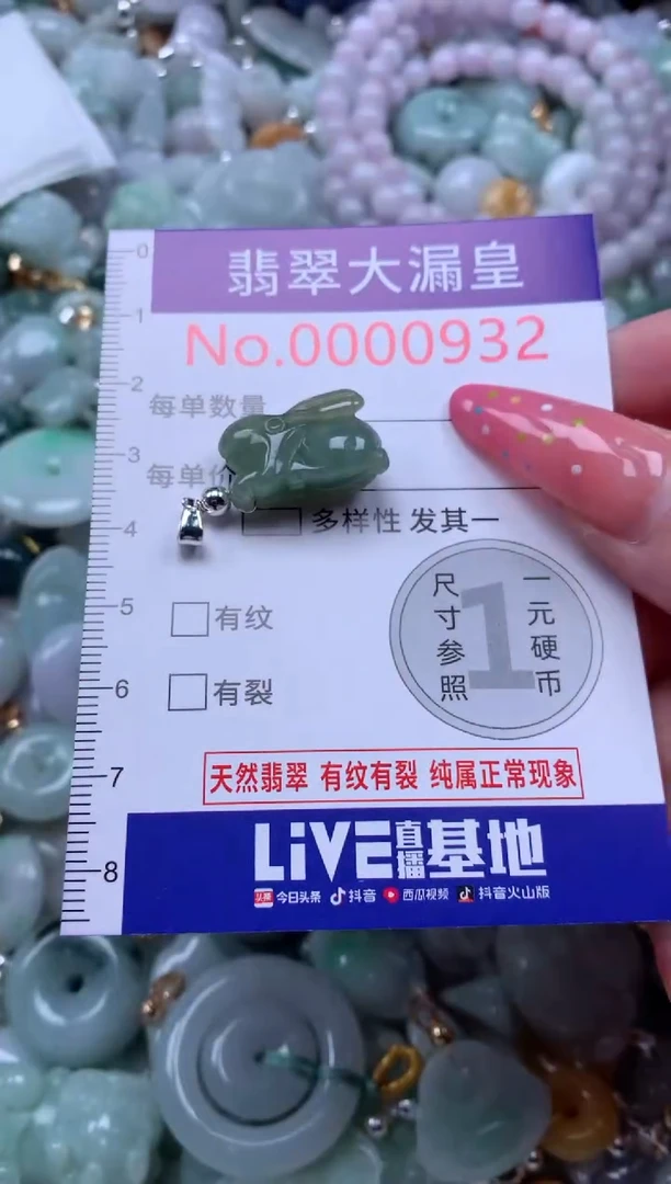 翡翠未镶嵌吊坠(不含链)0932