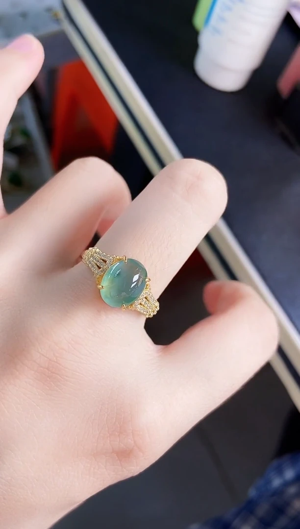 翡翠戒指银S925镶嵌21