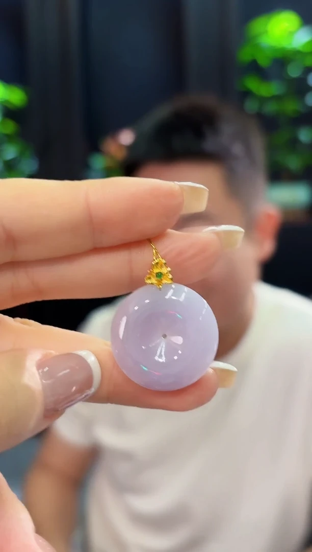 翡翠18K金镶嵌颈饰 缅料A货/支持复检/一件