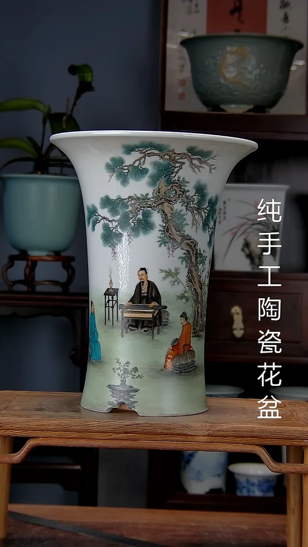 景德镇手工陶瓷花盆