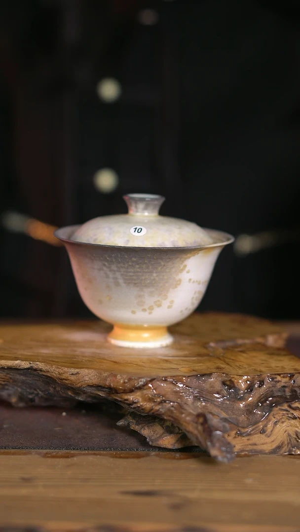 景德镇纯柴烧福利中白泥盖碗 10