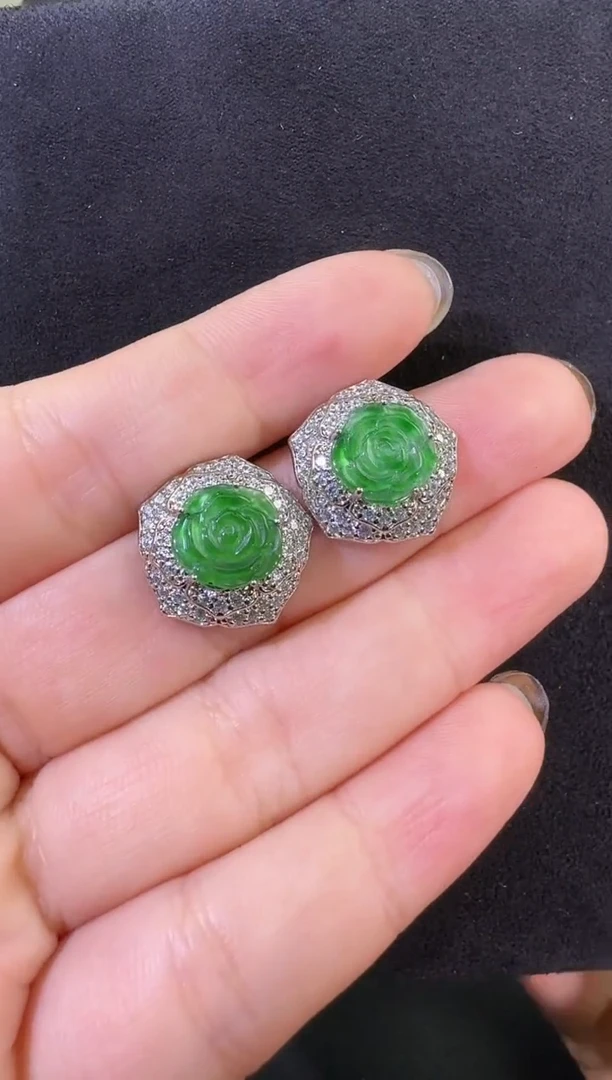 未镶嵌翡翠耳饰耳钉