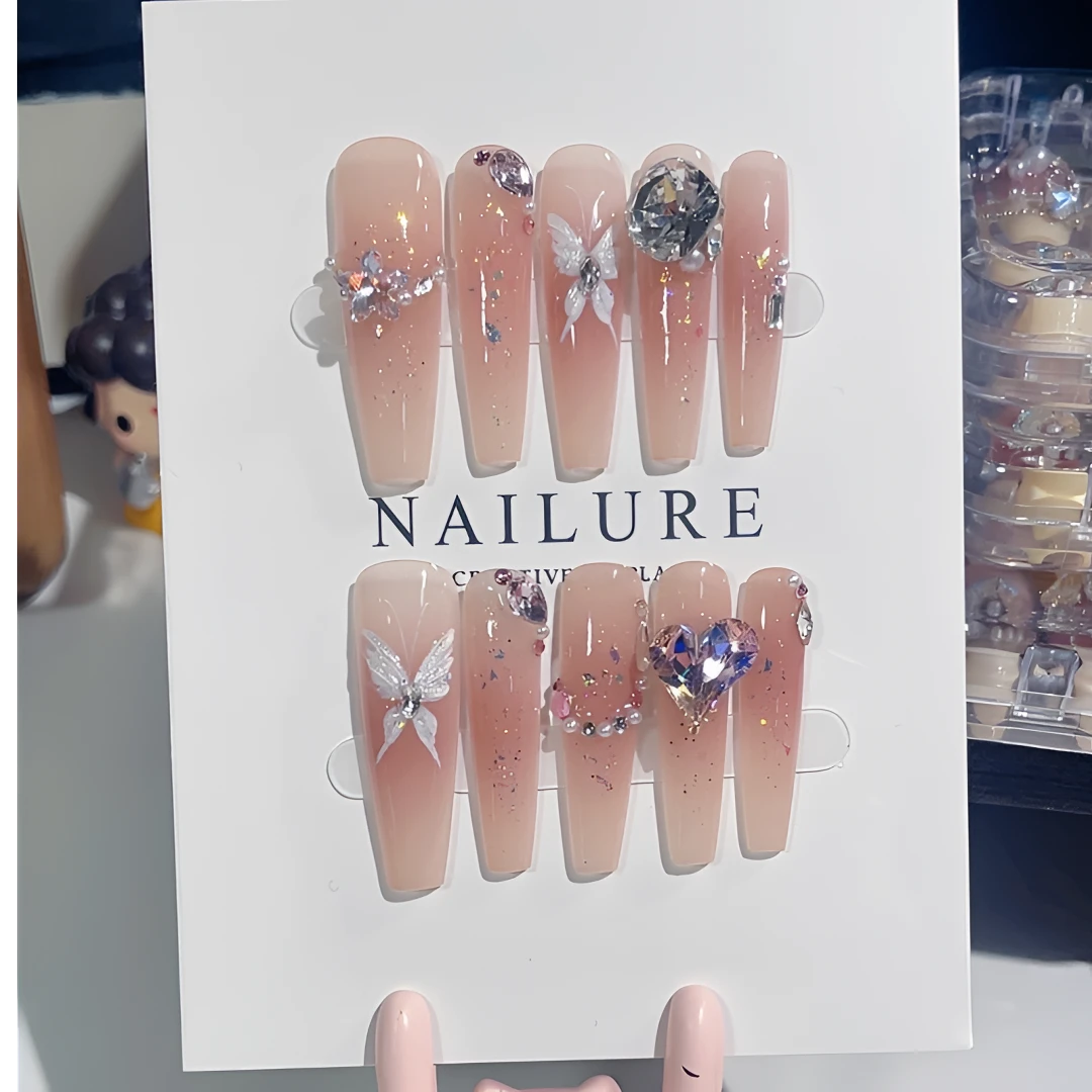 【冰晶蝴蝶】手工穿戴甲蝴蝶款