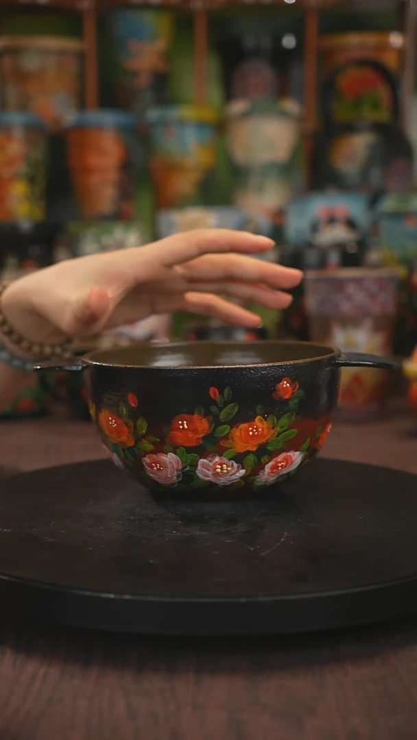 紫砂油画手绘釉下彩