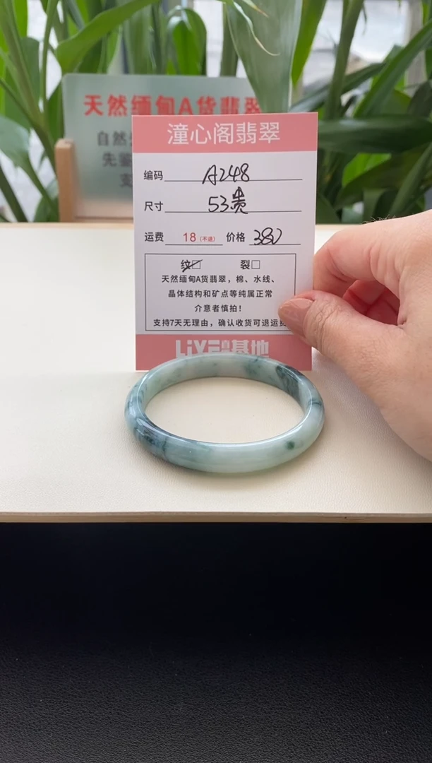 未镶嵌手镯翡翠53贵妃圈口编码a248