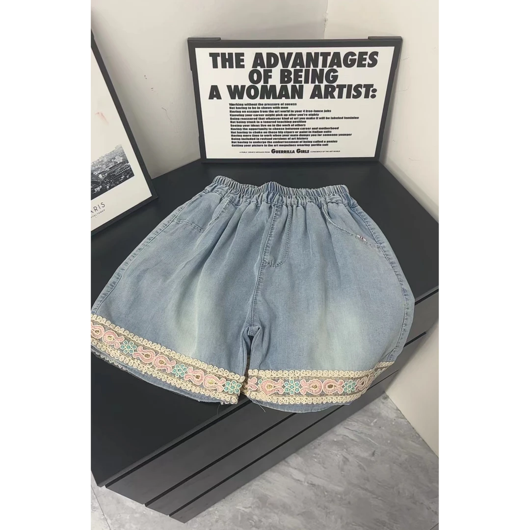 女童夏款薄牛仔短裤153