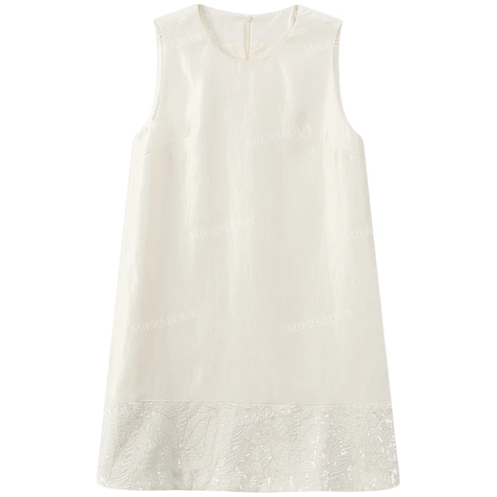 【封后轻奢设计】【典雅莫兰】都市设计亮片刺绣背心裙连衣裙1128