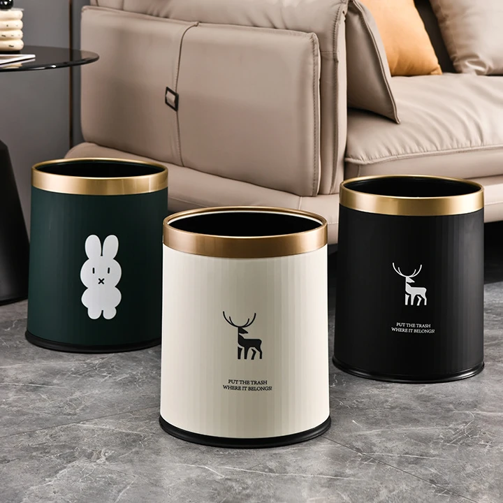 垃圾桶家用大小号卧室厨房卫生间无盖圆形新款高端大气客厅垃圾桶