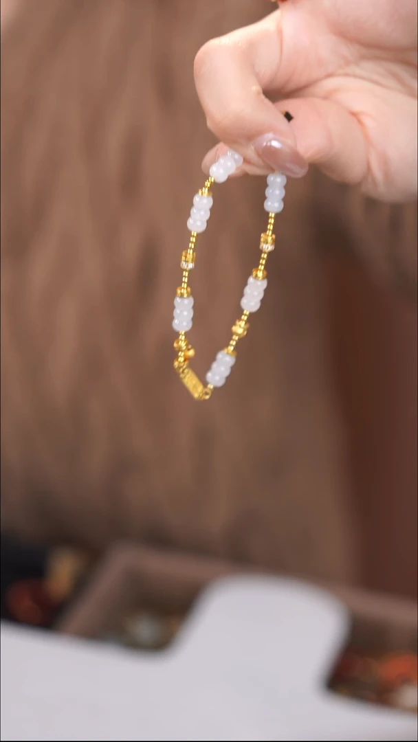 18K金镶嵌手链翡翠@