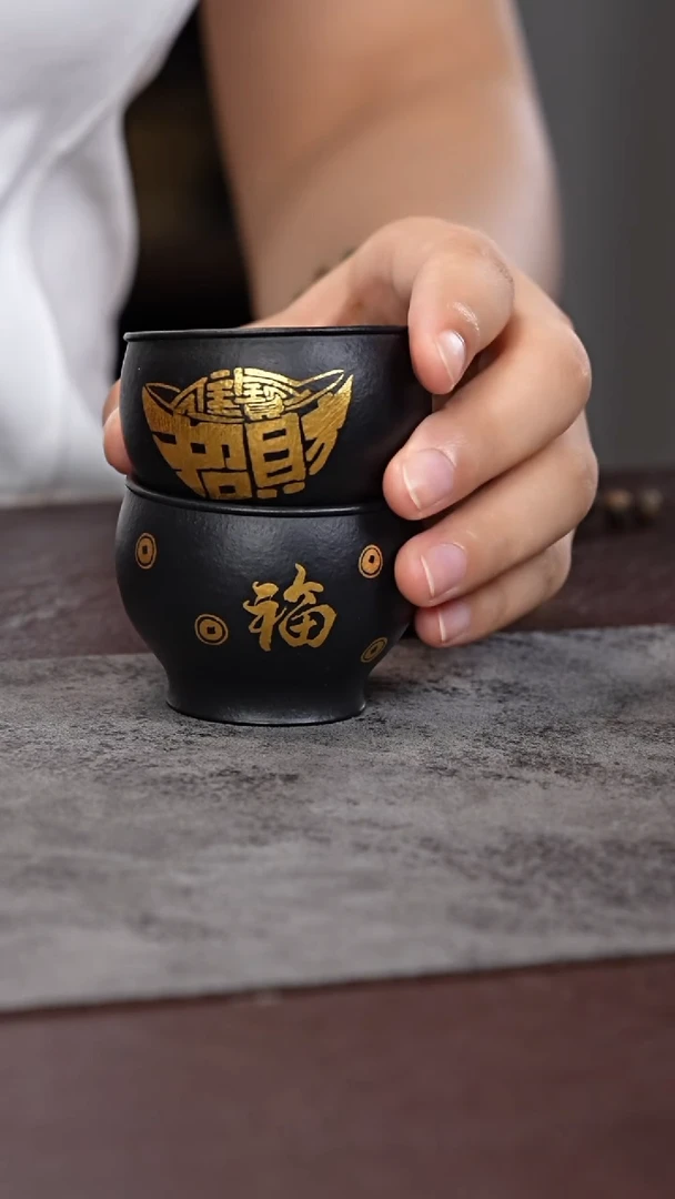 茶杯紫砂朱泥焐灰 金元宝 蛋壳对被