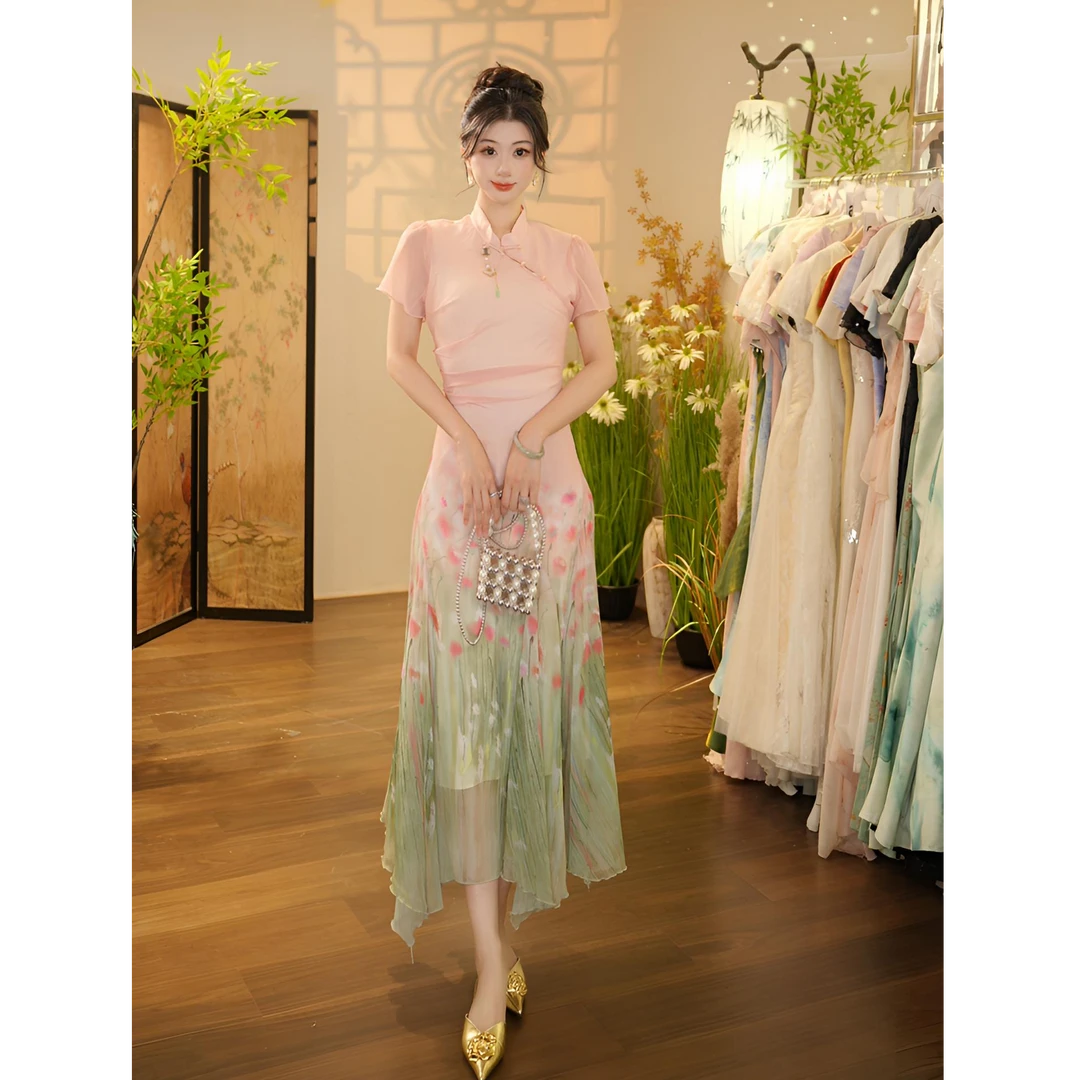 【张小小】荷枝桃桃-1180 连衣裙（Q7376）