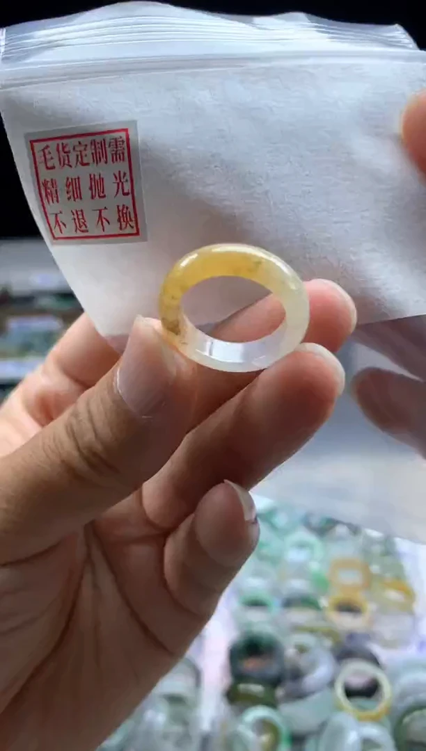 定制翡翠未镶嵌毛货需精细抛光戒圈12#