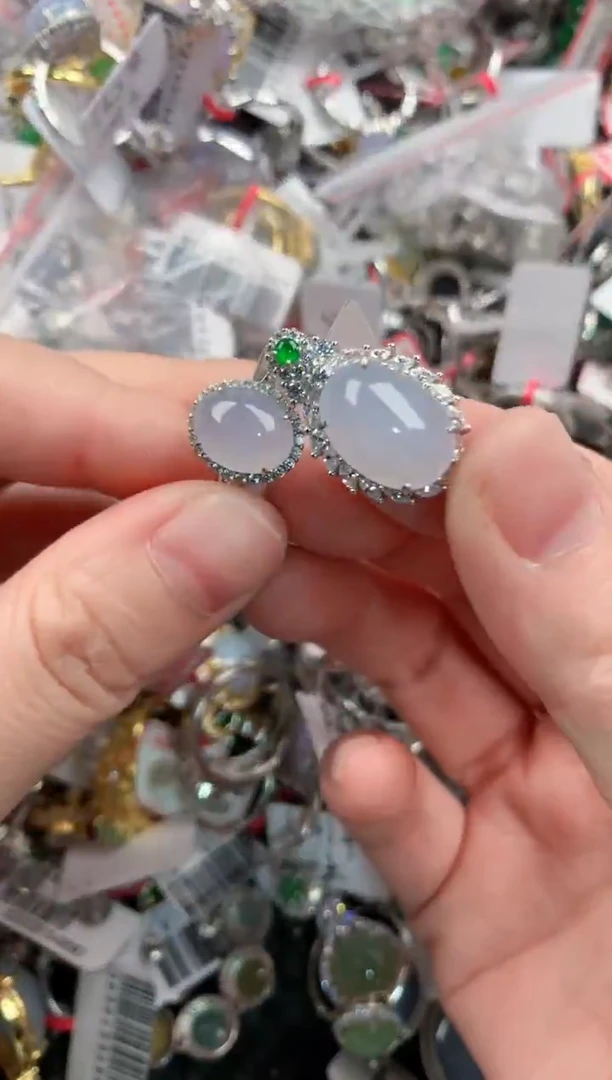 银S925镶嵌戒指翡翠111     10