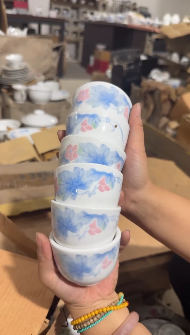 摆件清***兰六个葡萄杯厘米有瑕请慎拍
