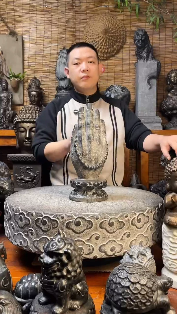 石材天然青石雕刻34佛手