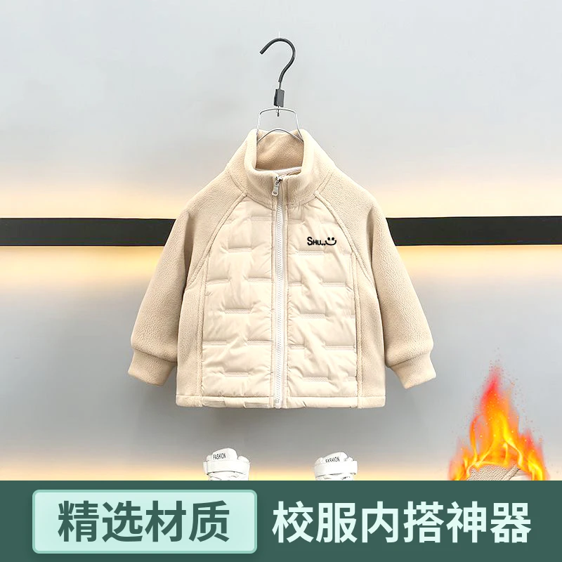 男童外套中大童中厚男童女童夹棉开学秋冬天儿童防风上衣轻薄棉服