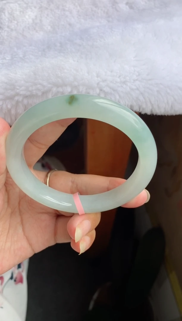 翡翠手镯未镶嵌（巨巨巨推荐）老工艺冰透胶晴蓝18号