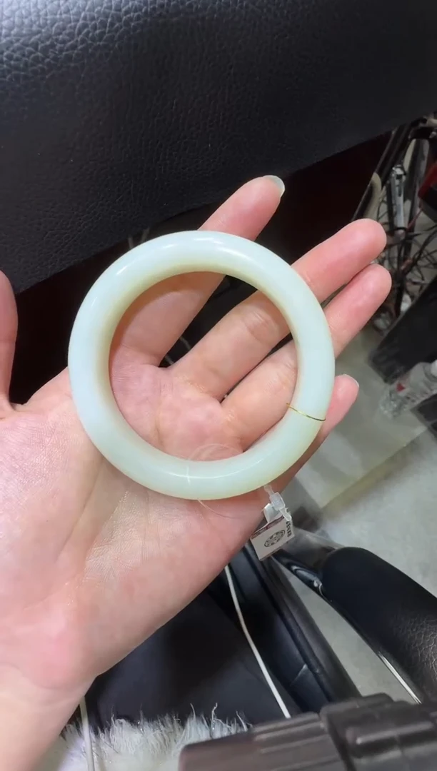 未镶嵌手镯和田玉一***码天泰白玉手镯56+（产地直发）