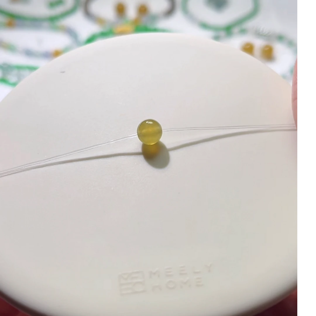 天然缅甸A货翡翠，卡6mm+高冰天然鸡油黄
