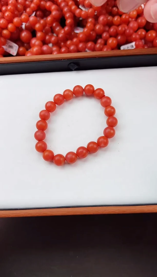 【闪购商品】南红玛瑙手串未镶嵌保山杨柳滴水洞哑光高品单圈10+