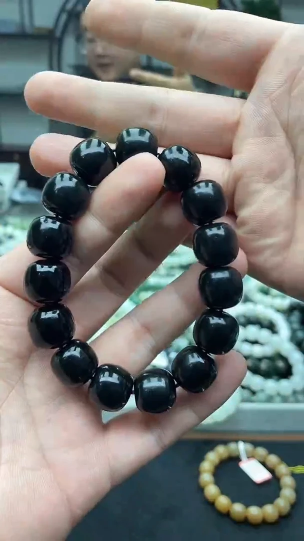 未镶嵌手串和田玉新疆塔县黑青16
