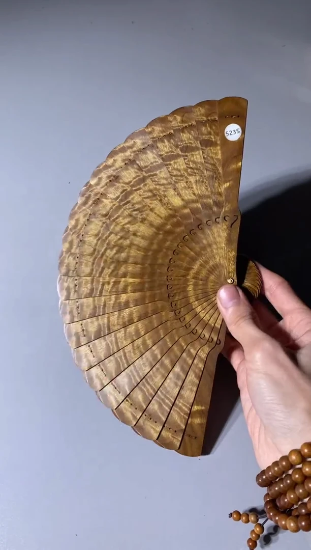 【闪购商品】金丝楠523号15cm金丝楠木小叶桢楠扇子