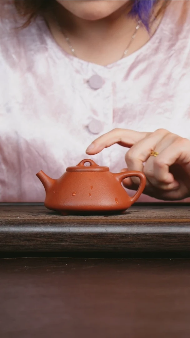 茶壶紫砂艺品紫砂 精选大红泥 石瓢 150cc