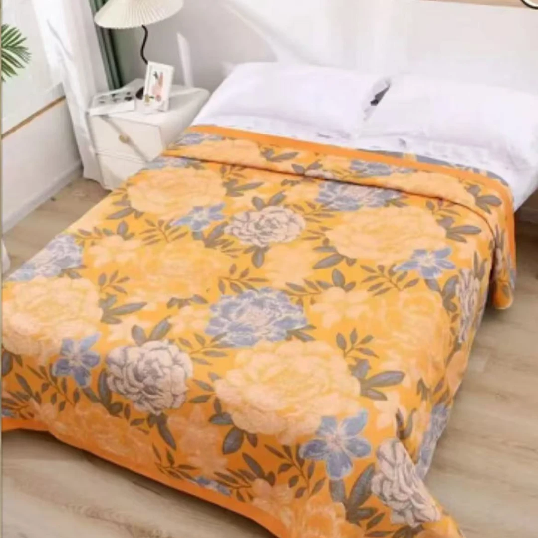 牡丹花开）150-200床盖   柔软舒适可铺可盖