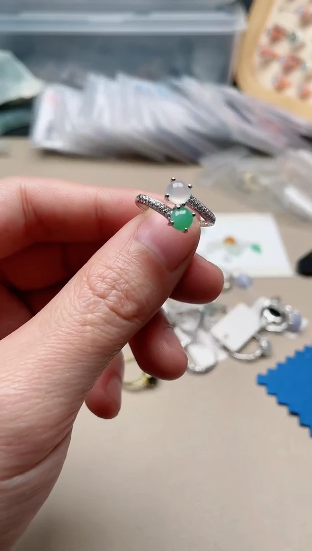 【闪购商品】翡翠戒指银S925镶嵌1000000043