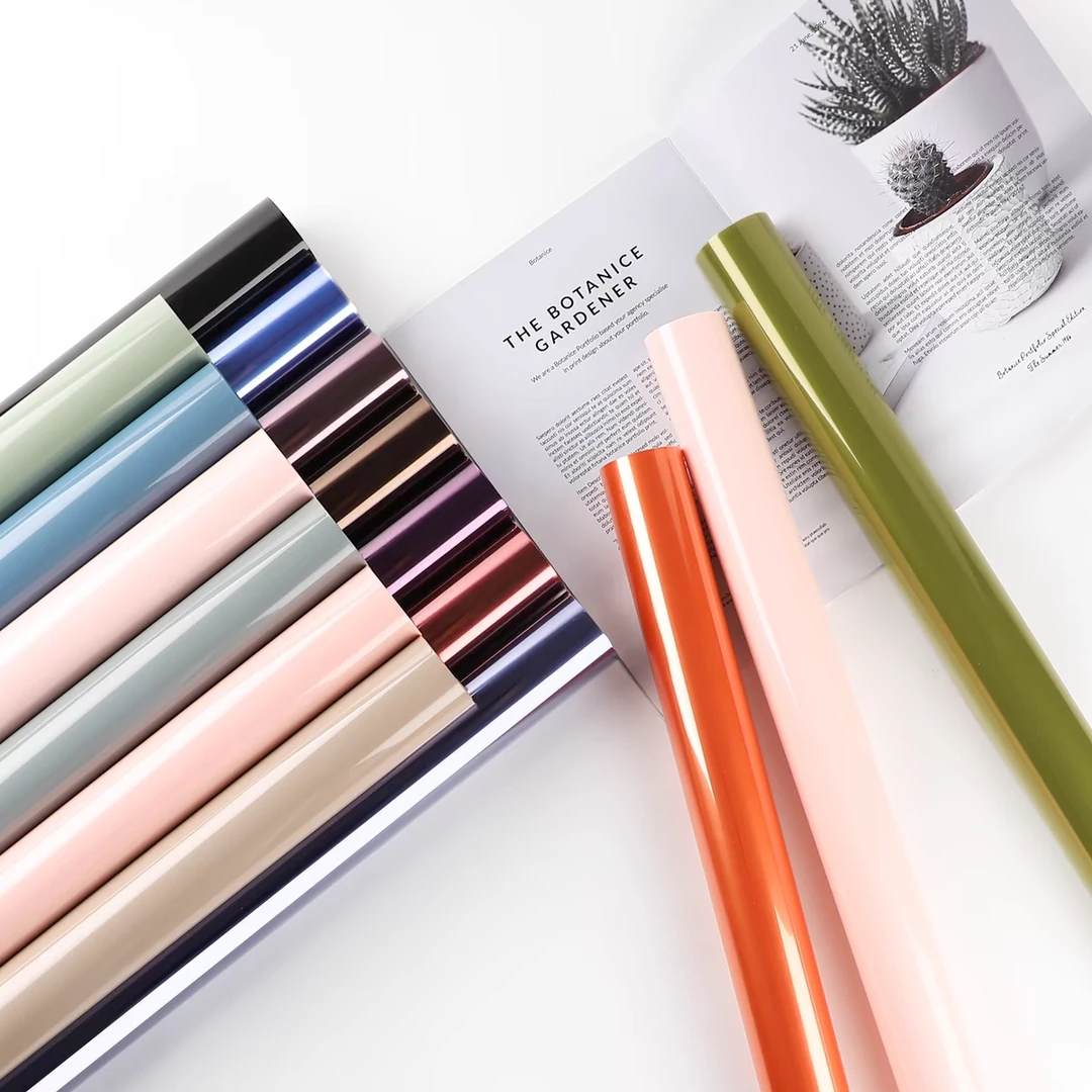 【花二妹】卷装：彩色果冻膜卷装水晶纸透明玻璃纸防水鲜花包装材料